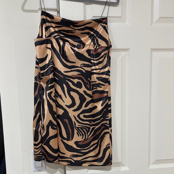 Zara Black and Tan Animal Print Dress - Picture 3 of 4
